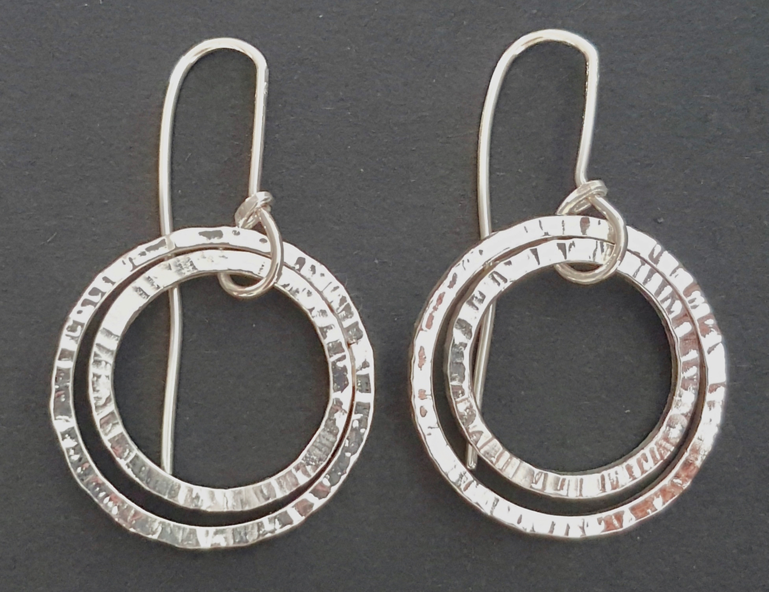 Forged double loop earrings (s)