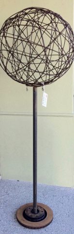 50cm rusty wire ball, pole and base
