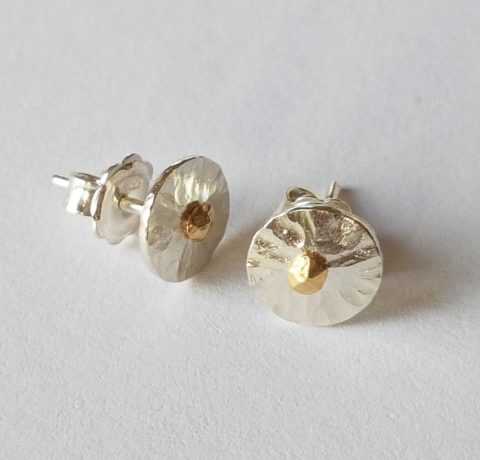 Silver Peel - stud earrings (small)