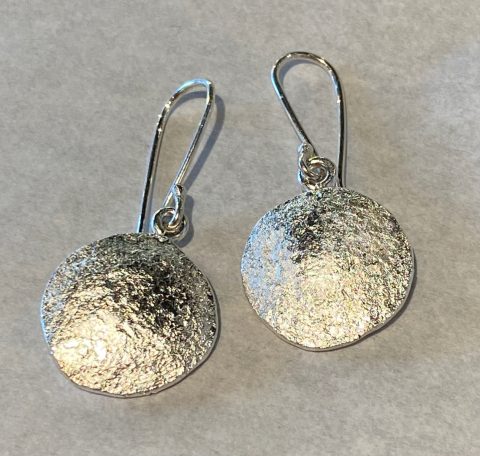 Sterling silver and Fine Silver earrings (one disc)