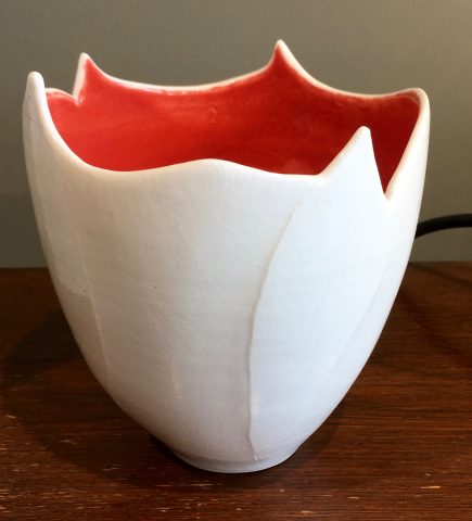 White/Orange Porcelain Bowl