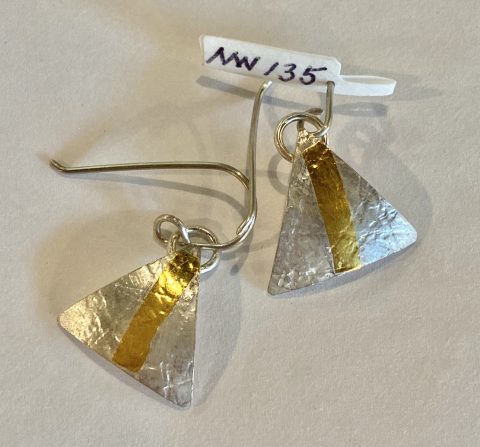 Domed triangle earrings