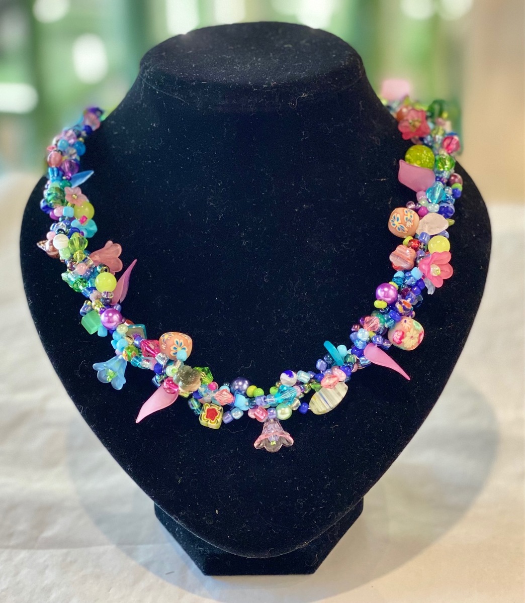 Multi colour (pink/blue) necklace