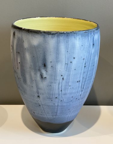 Large Stoneware vase form (green internal)