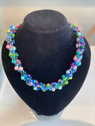 Necklace - blues, green, pinks
