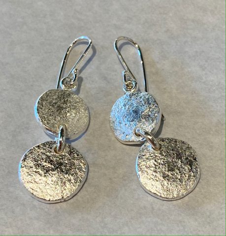 Sterling silver and Fine Silver earrings (2 disc)