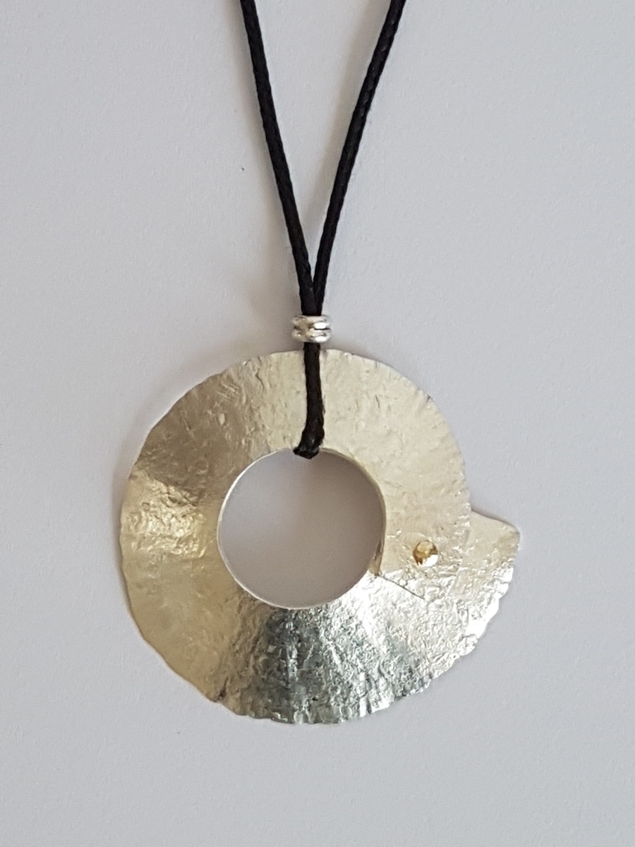 Silver Peel - reversible pendant