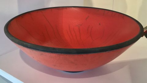 Red raku bowl -0033