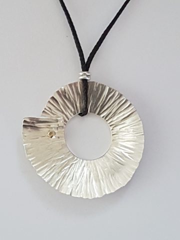 Silver Peel - reversible pendant