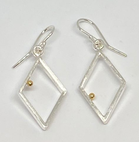 Gold Ball series - diamond drop earrings