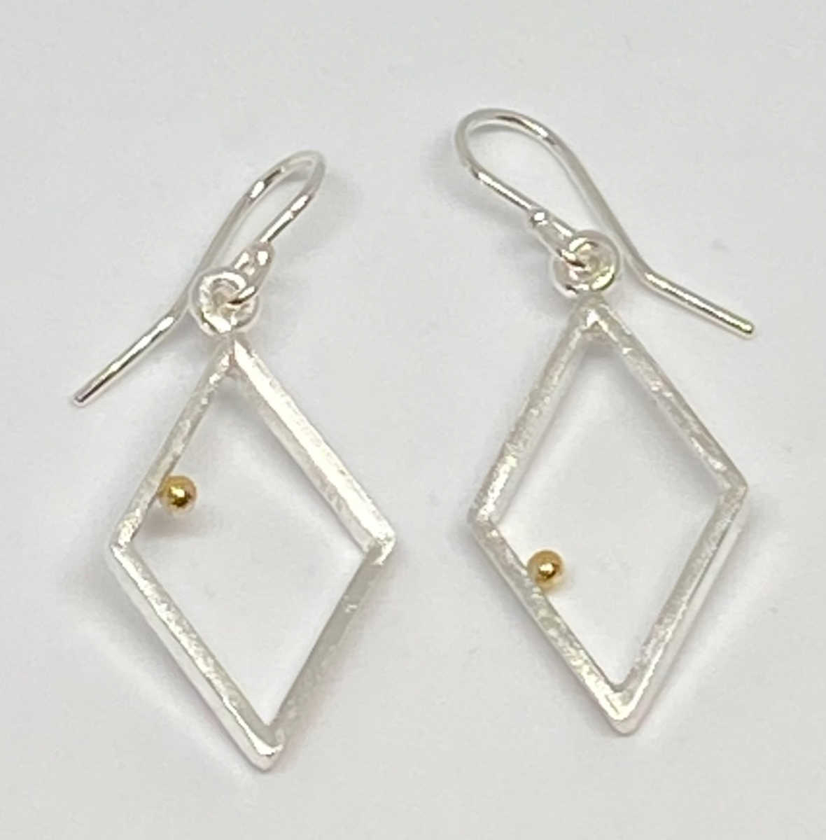 Gold Ball series - diamond drop earrings