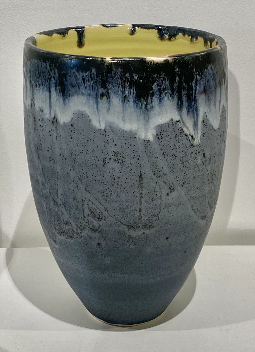 Medium stoneware vase form (green)