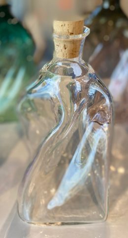 Twisted Oil/Vinegar bottle - clear