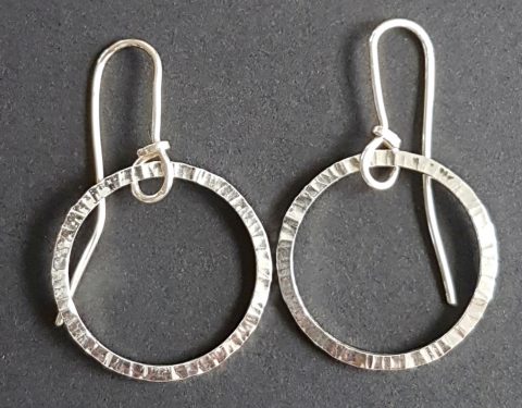 Forged small loop earrings