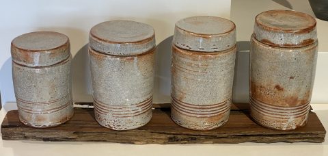 Lidded Cannisters - set of 4 (on timber base +$25)