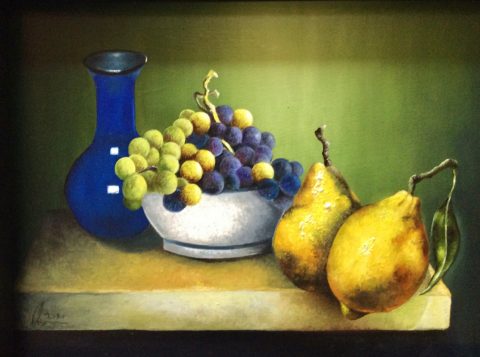 Blue Bottle with Pears and Grapes - solo exhibition