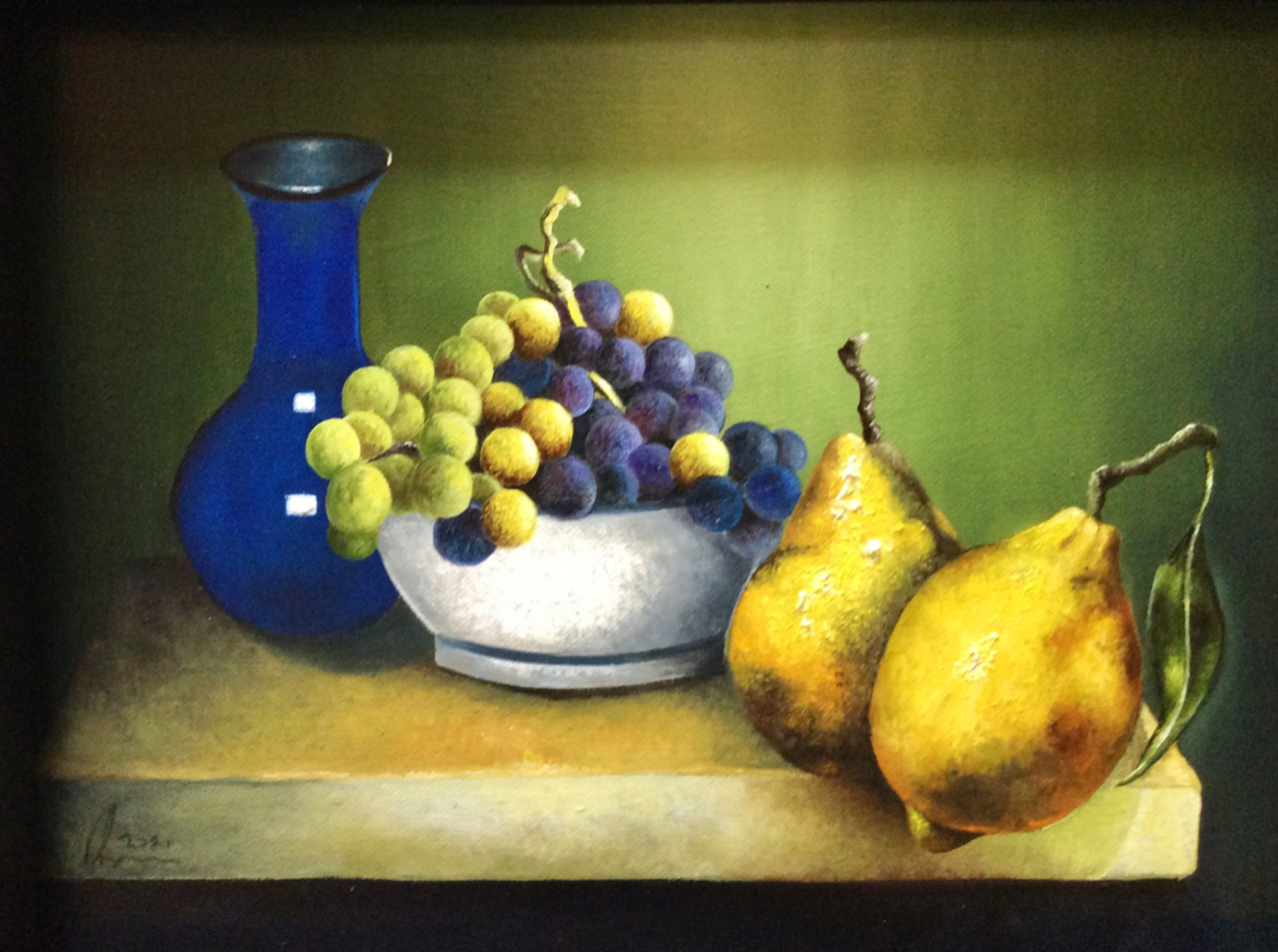 Blue Bottle with Pears and Grapes - solo exhibition