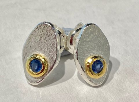 Fine and Stg. Silver with Sapphire earrings