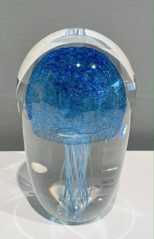 Jellyfish paperweight - blue