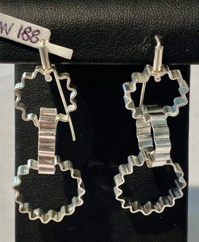 Corrugated Hoops -Triple- sterling silver - earrings