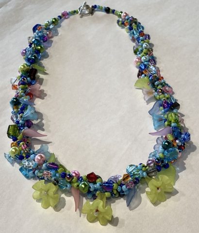 Necklace -  multi coloured- blues