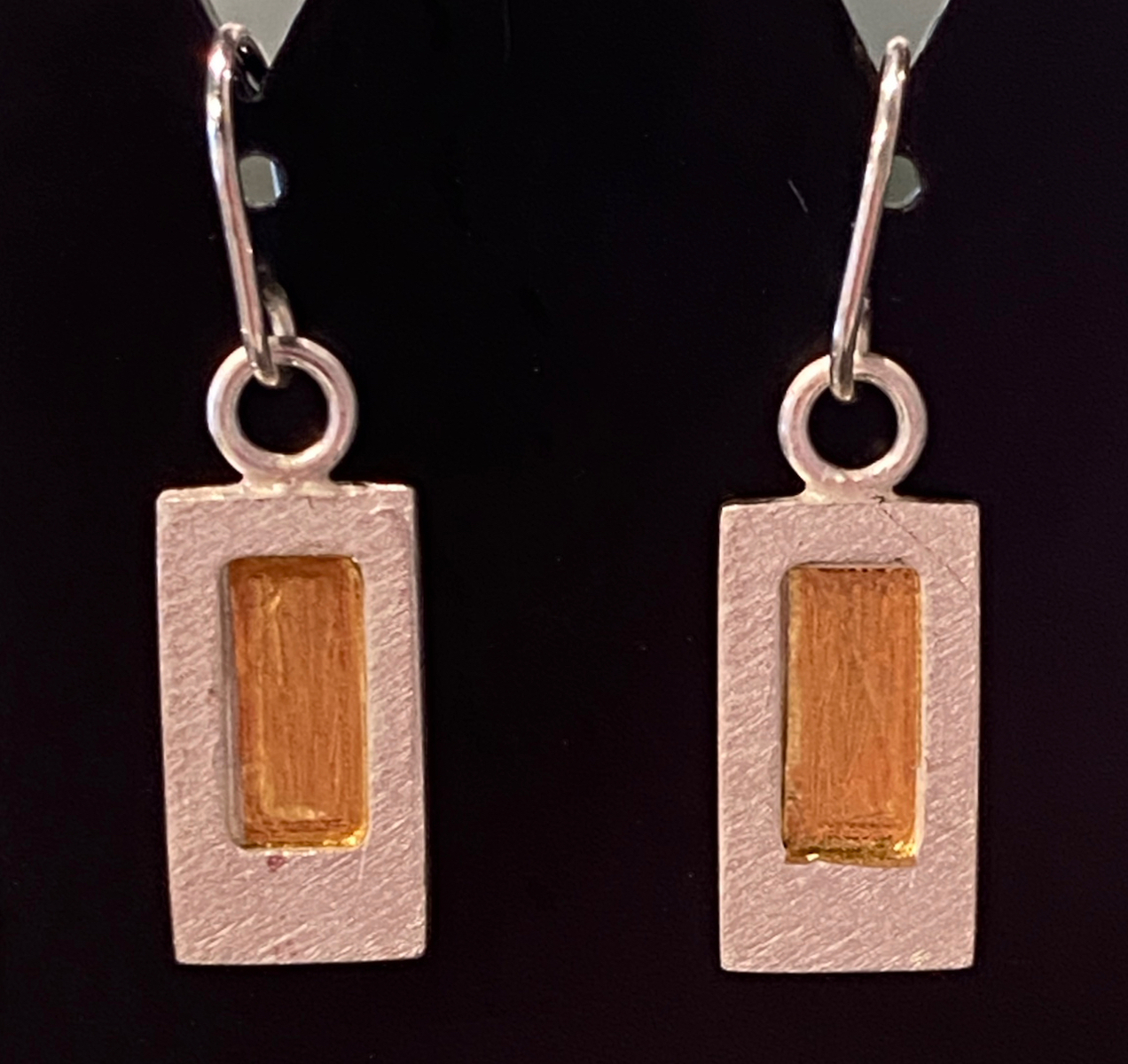 Little Oblongs - earrings - sterling silver, 24ct. gold, Reticulated, Keum Boo