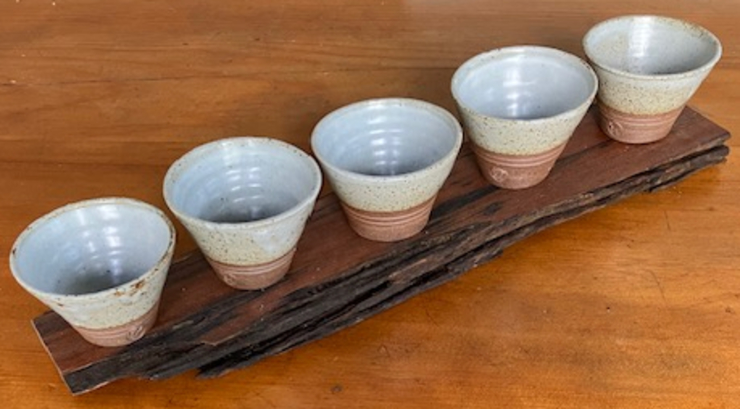 Espresso  Cups - set of 5 on timber base